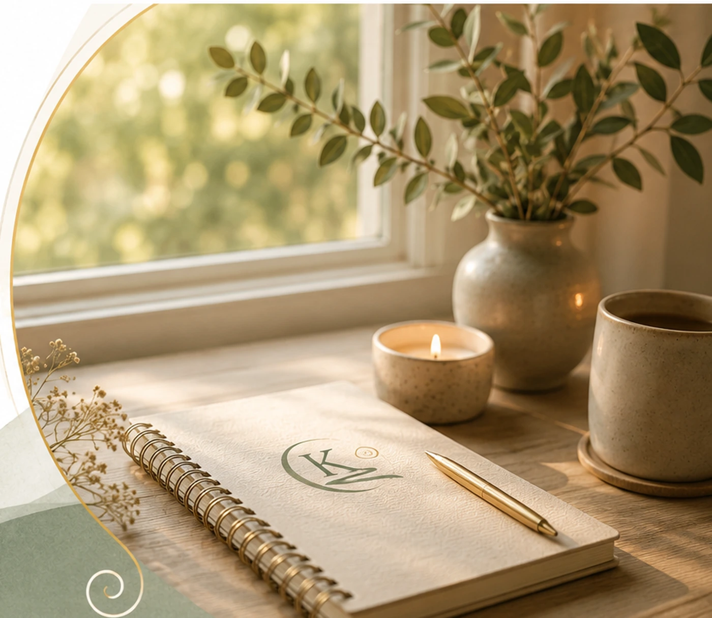 Cuaderno abierto para leer y escribir con calma